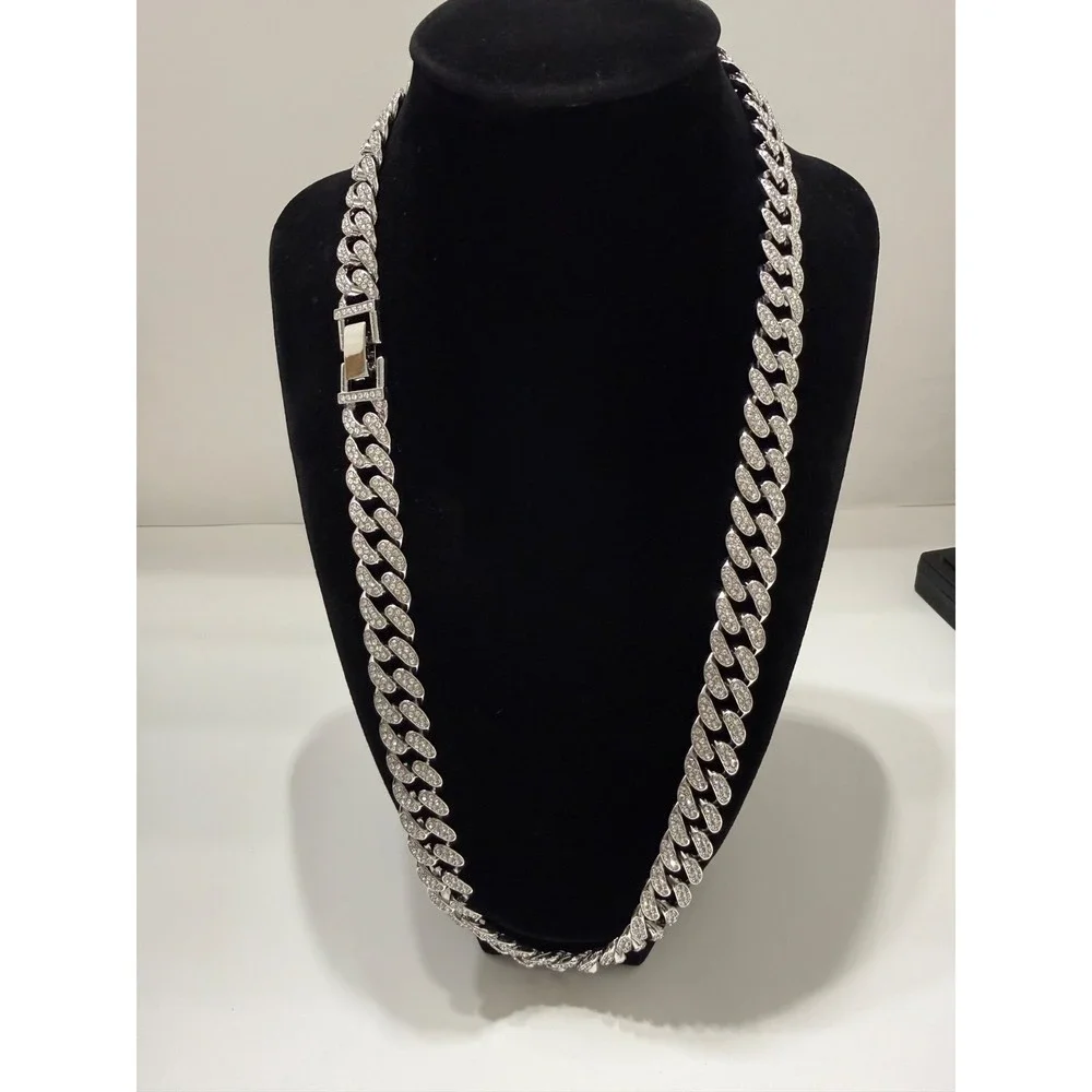 cuban chain iced out vvscz over stainless 24inch 12.5mm